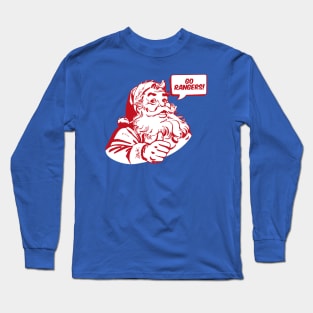 Retro Santa Claus Go Rangers Long Sleeve T-Shirt